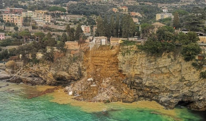 بسبب انهيار أرضي.. غرق مقبرة ساحلية في إيطاليا!